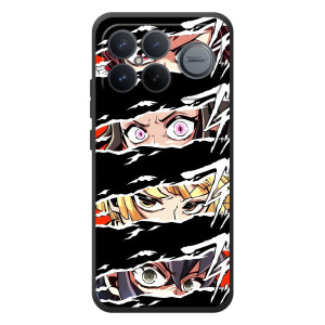 Силиконовые чехлы с глазами Anime для Xiaomi Poco F8 Альфа – Глаза на чорном