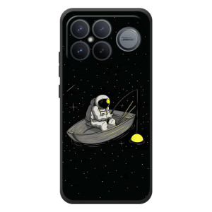 Силиконовый Чехол с принтом "Космонавты" на Xiaomi Poco F8 Ultra – Космонавт на рыбалке