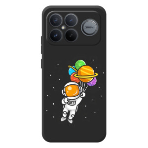 Силиконовый Чехол с принтом "Космонавты" на Xiaomi Poco F8 Ultra – Космонавт с шариками