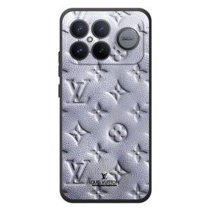 Текстурный Чехол Louis Vuitton для Xiaomi Poco F8 Альфа (Белый ЛВ)
