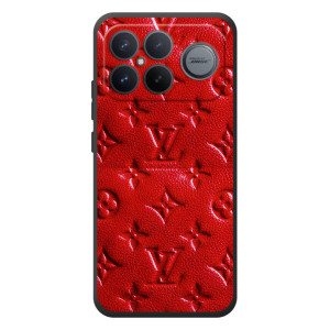 Текстурный Чехол Louis Vuitton для Xiaomi Poco F8 Альфа (Красный ЛВ)