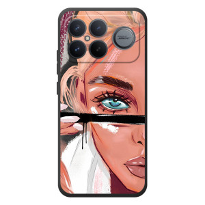 Силіконовый Чохол на Xiaomi Poco F8 Ultra з картинкой Модных девушек (Дівчина та вії)