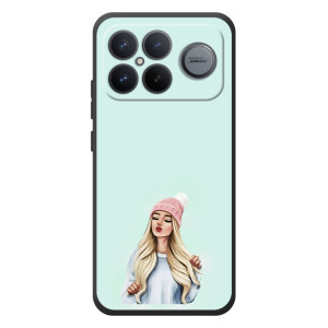 Силіконовый Чохол на Xiaomi Poco F8 Ultra з картинкой Модных девушек (В шапці)