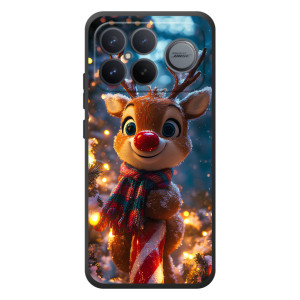 Яркий чехол для Xiaomi Poco F8 Ultra с Зимними Оленятами