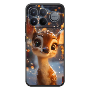Яркий чехол для Xiaomi Poco F8 Ultra с Зимними Оленятами