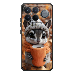 Печатный чехол «Зверята с кофе» для Xiaomi Poco F8 Ultra – Грызунчик с кофе