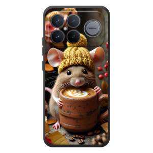 Печатный чехол «Зверята с кофе» для Xiaomi Poco F8 Ultra – Медведь с кофе