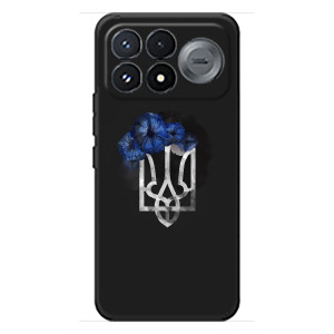 Чехол с украинским гербом на Xiaomi Poco F9 Pro – Герб с цветком