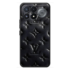 Текстурный Чехол Louis Vuitton для Сяоми Поко Ф9 Про – Черный ЛВ