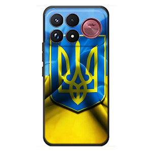 Чехол с картинкой (Патриотический ГЕРБ) на Xiaomi Poco F9 Ultra (Герб и Флаг Украины)