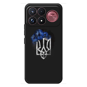Чохол з українським гербом на Xiaomi Poco F9 Ultra – Герб з квіткою