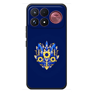 Чохол з українським гербом на Xiaomi Poco F9 Ultra – Квітчастий гирб