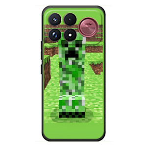 Чехлы для Xiaomi Poco F9 Ultra (Персонажи Майн Крафт) (Крипер 2)