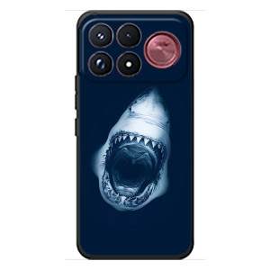 Силиконовый бампер с картинкой животных для Xiaomi Poco F9 Ultra (Пасть Акулы)