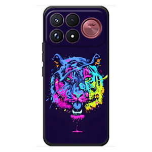 Силиконовый бампер с картинкой животных для Xiaomi Poco F9 Ultra (Тигр-Арт)