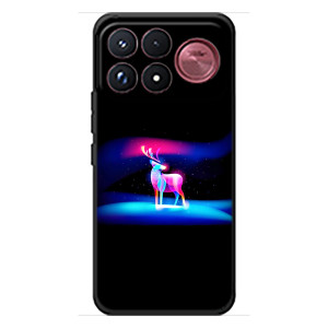 Силиконовый бампер с картинкой животных для Xiaomi Poco F9 Ultra (Яркий олень)