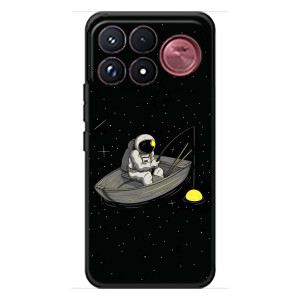 Силіконовый Чохол з принтом "Космонавти" на Xiaomi Poco F9 Ultra – Космонавт на рибалці