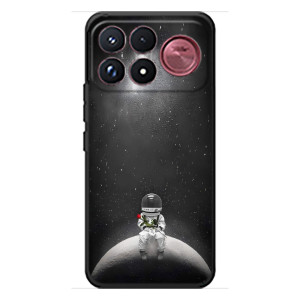 Силіконовый Чохол з принтом "Космонавти" на Xiaomi Poco F9 Ultra – Космонавт романтик