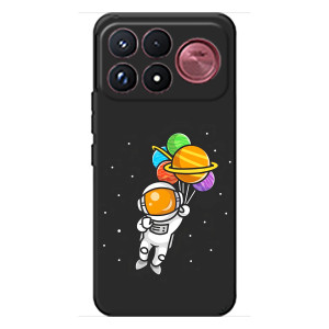 Силіконовый Чохол з принтом "Космонавти" на Xiaomi Poco F9 Ultra – Космонавт з кульками