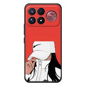 Силиконовый Чехол на Xiaomi Poco F9 Ultra с картинкой Стильных Девушек (Девушка Nike)