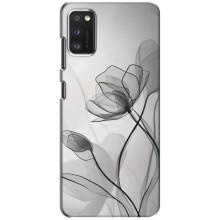 Чехол с цветочным принтом на Поко М3 Про (4G/5G) (Черные цветы)