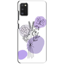Силиконовый чехол с принтом в цветах на Xiaomi POCO M3 Pro (4G/5G) (Фиолетовый букет)