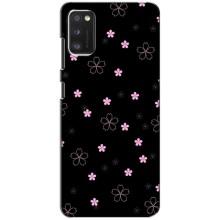 Чехол с розовым рисунком для Xiaomi POCO M3 Pro (4G/5G) (Розовые цветы на черном)