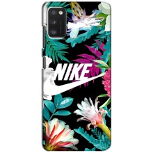 Силиконовый Чехол на Xiaomi POCO M3 Pro (4G/5G) с картинкой Nike (Цветочный Nike)