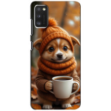 Печатный чехол «Зверята с кофе» для Xiaomi POCO M3 Pro (4G/5G) – Песик с кофе