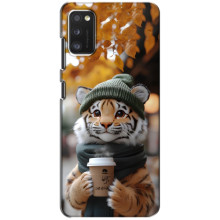 Печатный чехол «Зверята с кофе» для Xiaomi POCO M3 Pro (4G/5G) – Тигр с кофе