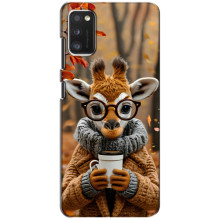 Печатный чехол «Зверята с кофе» для Xiaomi POCO M3 Pro (4G/5G) – Жираф с кофе