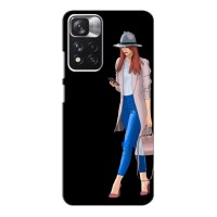 Чехол с картинкой Модные Девчонки Xiaomi Poco M4 Pro 5G (Девушка со смартфоном)