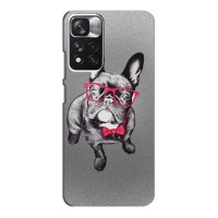 Чехол (ТПУ) Милые собачки для Xiaomi Poco M4 Pro 5G (Бульдог в очках)