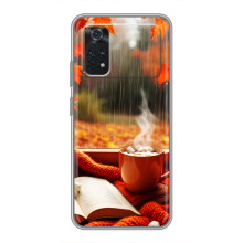 Чехол с уникальным дизайном «Осень с кофе» для Xiaomi POCO M4 Pro 5G – Кофе и дождь