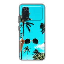 Силиконовый чехол с КАРТИНКАМИ лето для Xiaomi POCO M4 Pro 5G (AlphaPrint) (Взгляд лето)