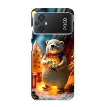 Чохли на Новий Рік Xiaomi POCO M5 – Новорічний ведмедик