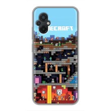 Чохол Майнкрафт на Xiaomi POCO M5 (AlphaPrint) Minecraft (фон Minecraft)
