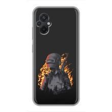 Силиконовый чехол с картинкой "Герой Pubg" на Xiaomi POCO M5 – В огне