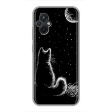 Чехол с принтом для Xiaomi POCO M5 (AlphaPrint) Модные коты – Котик и луна