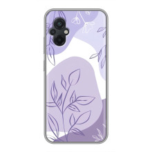 Силиконовый чехол с принтом в цветах на Xiaomi POCO M5 – Фиолетовый дизайн