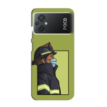Силиконовый бампер (Работники) на Xiaomi Poco M5 (Пожарник)