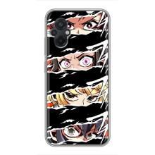 Силиконовые чехлы с глазами Anime для Поко М5 – Глаза на чорном