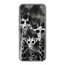 Силіконовий чохол з КАРТИНКАМИ літо для Xiaomi POCO M5 (AlphaPrint) (Жирафи в окулярах)