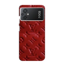Текстурный Чехол Louis Vuitton для Поко М5 – Красный ЛВ