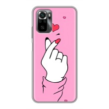 Чехол с принтом для Xiaomi POCO M5s (AlphaPrint - Знак сердечка) – Знак Love