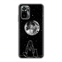 Чехол с рисунком кот на Xiaomi POCO M5s (Девушка с котом)