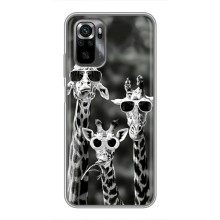 Силиконовый чехол с КАРТИНКАМИ лето для Xiaomi POCO M5s (AlphaPrint) (Жирафы в очках)