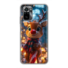 Яркий чехол для Xiaomi POCO M5s с Зимними Оленятами – Олень в шарфе
