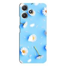 Чохол з Квітами для Xiaomi POCO M6 Pro (5G) (ромашки на блакитному)