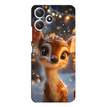 Яркий чехол для Xiaomi POCO M6 Pro (5G) с Зимними Оленятами – Оленёнок среди гирлянд